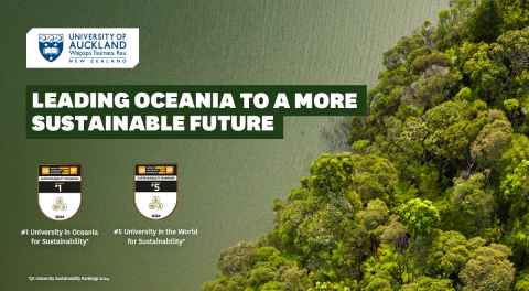 University of Auckland is first in Oceania and fifth globally for sustainability.